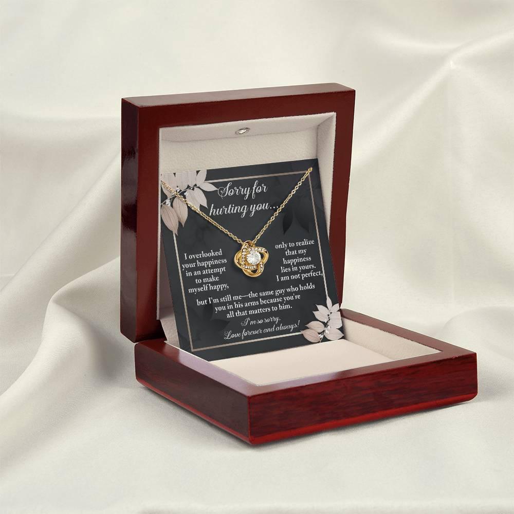 Gift for Girlfriend, Wife - Sorry, Lies In Yours - Love Knot Pendant Necklace - Mallard Moon Gift Shop