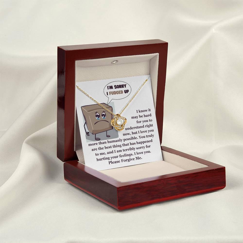 Apology Gift for Girlfriend, Wife, Soulmate - Sorry, The Best Thing - Love Knot Pendant Necklace - Mallard Moon Gift Shop