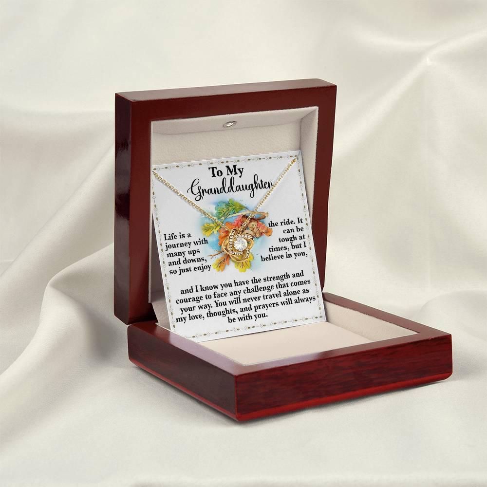 Gift for Granddaughter - Never Travel Alone - Love Knot Pendant Necklace - Mallard Moon Gift Shop