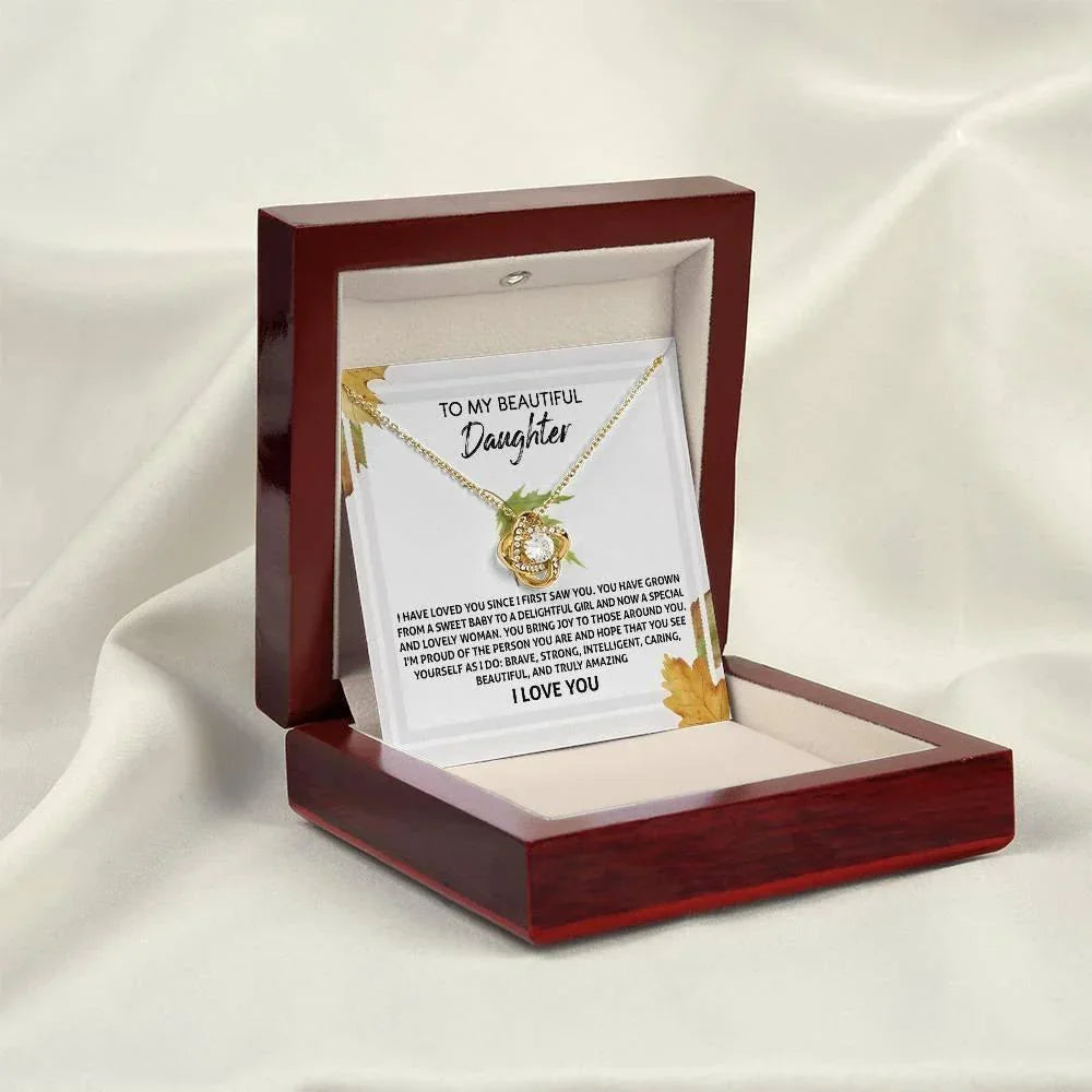 Gift for Daughter - See Yourself - Love Knot Pendant Necklace