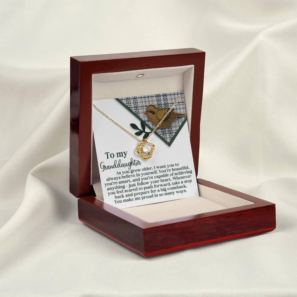 Gift for Granddaughter - A Big Comeback - Love Knot Pendant Necklace - Mallard Moon Gift Shop