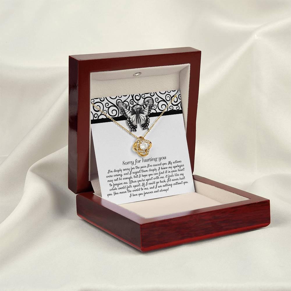 Apology Gift - Sorry for Hurting You - I am Nothing Without You - Love Knot Pendant Necklace - Mallard Moon Gift Shop
