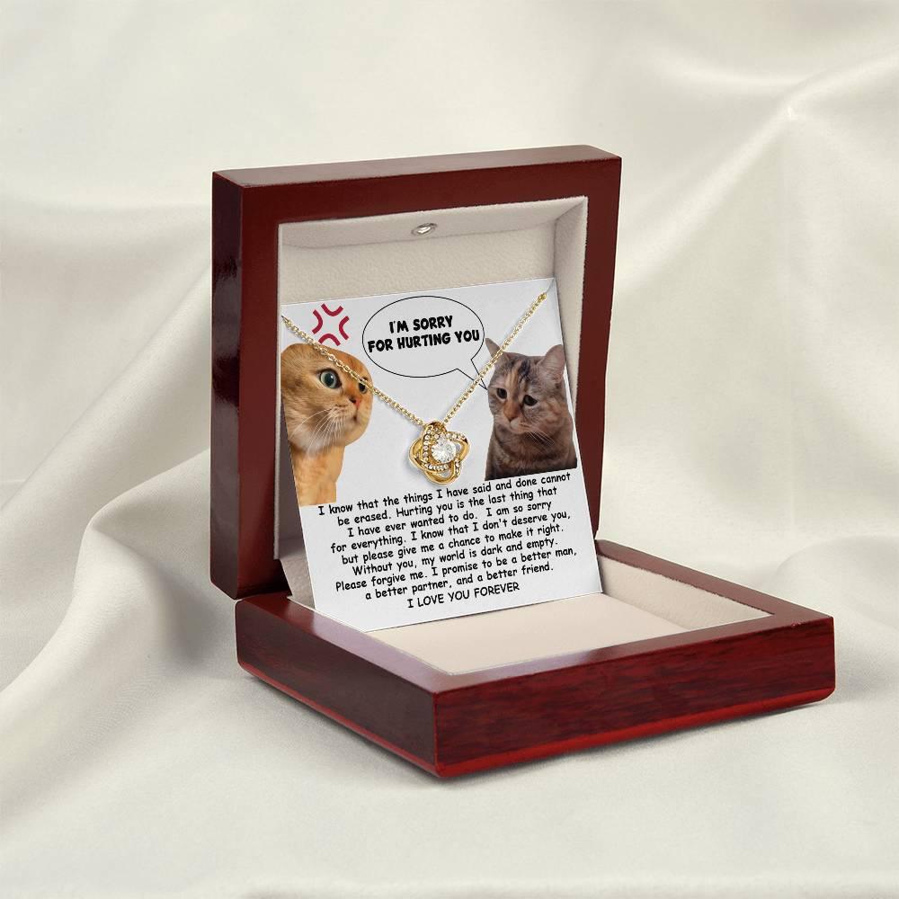 Apology Gift for Girlfriend, Wife, Soulmate - Sorry, Make It Right - Love Knot Pendant Necklace - Mallard Moon Gift Shop