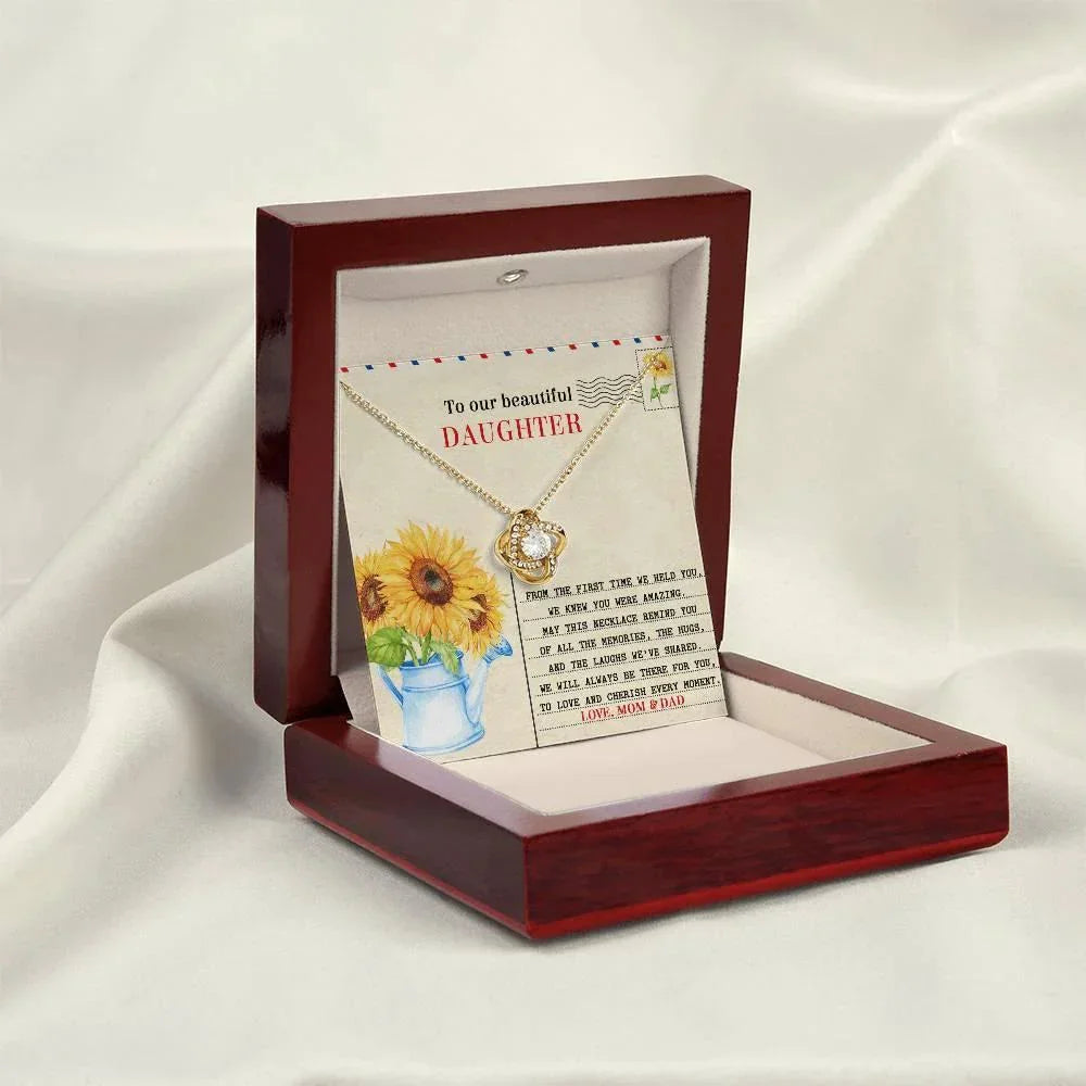 Daughter Gift - The First Time - Love Knot Pendant Necklace