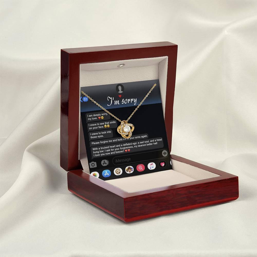 Gift for Girlfriend, Wife - Sorry, Rebuild Our Connection - Love Knot Pendant Necklace - Mallard Moon Gift Shop