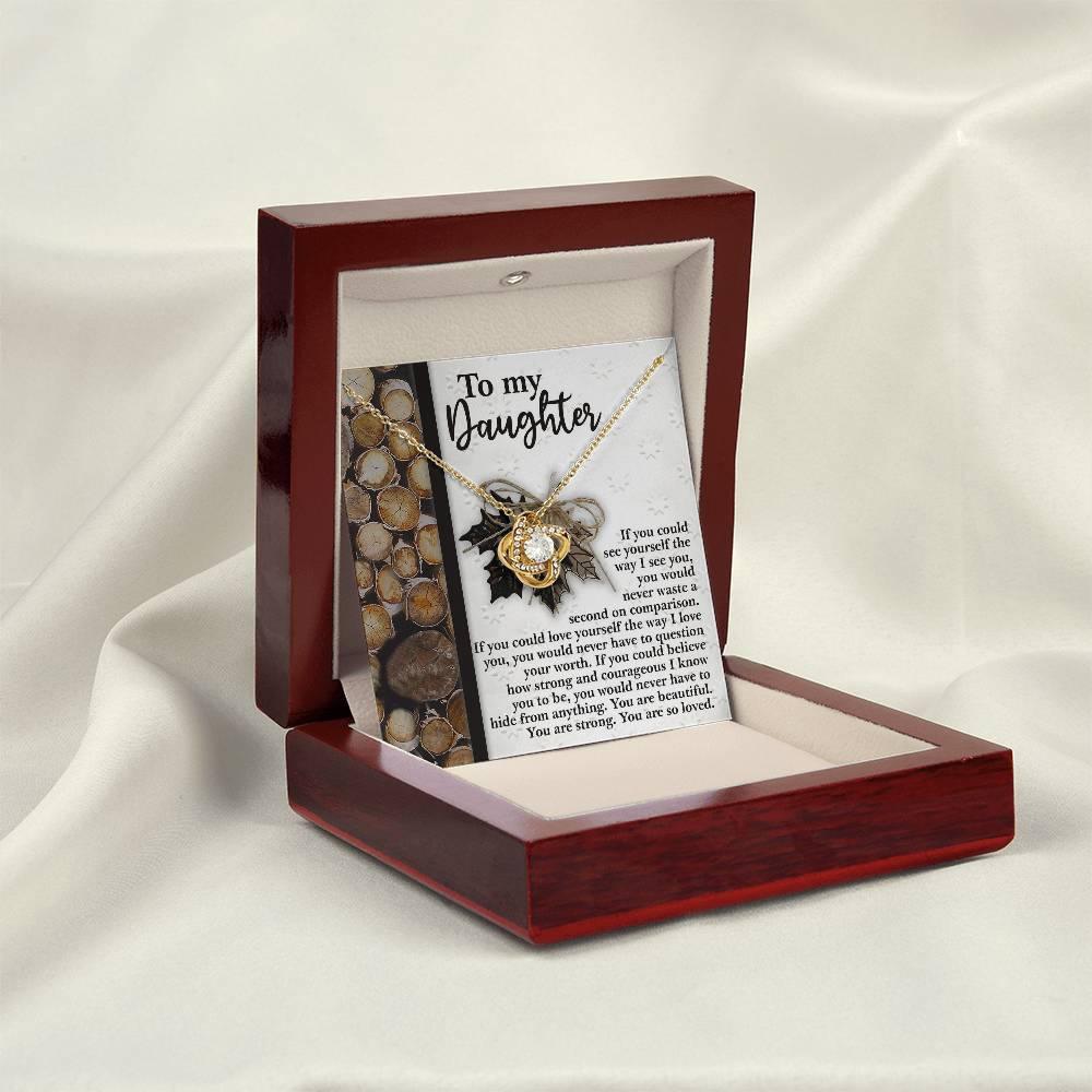 Gift for Daughter - Straighten Your Crown- Love Knot Pendant Necklace - Mallard Moon Gift Shop