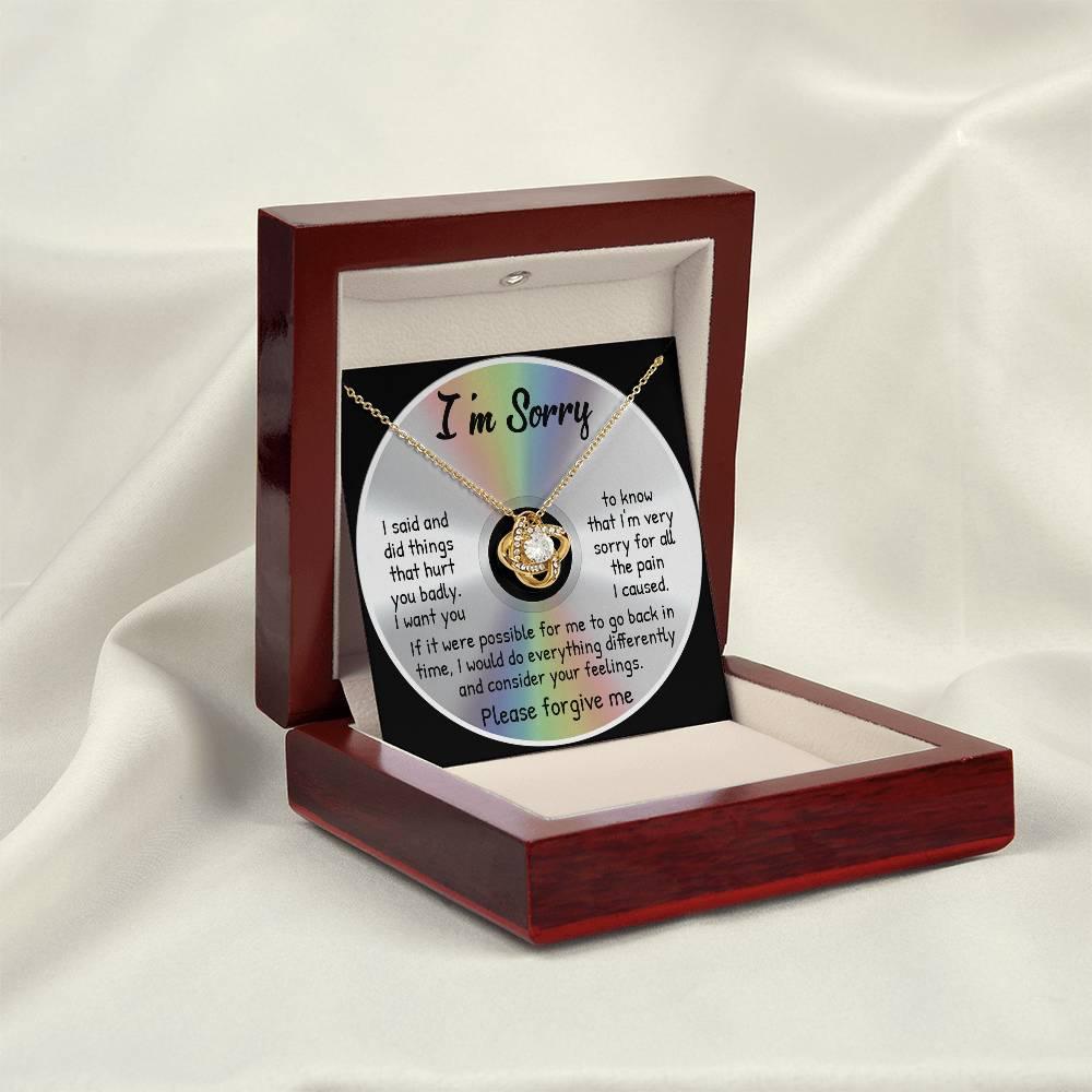 Apology Gift for Girlfriend, Wife, Soulmate - Sorry, Back In Time - Love Knot Pendant Necklace - Mallard Moon Gift Shop