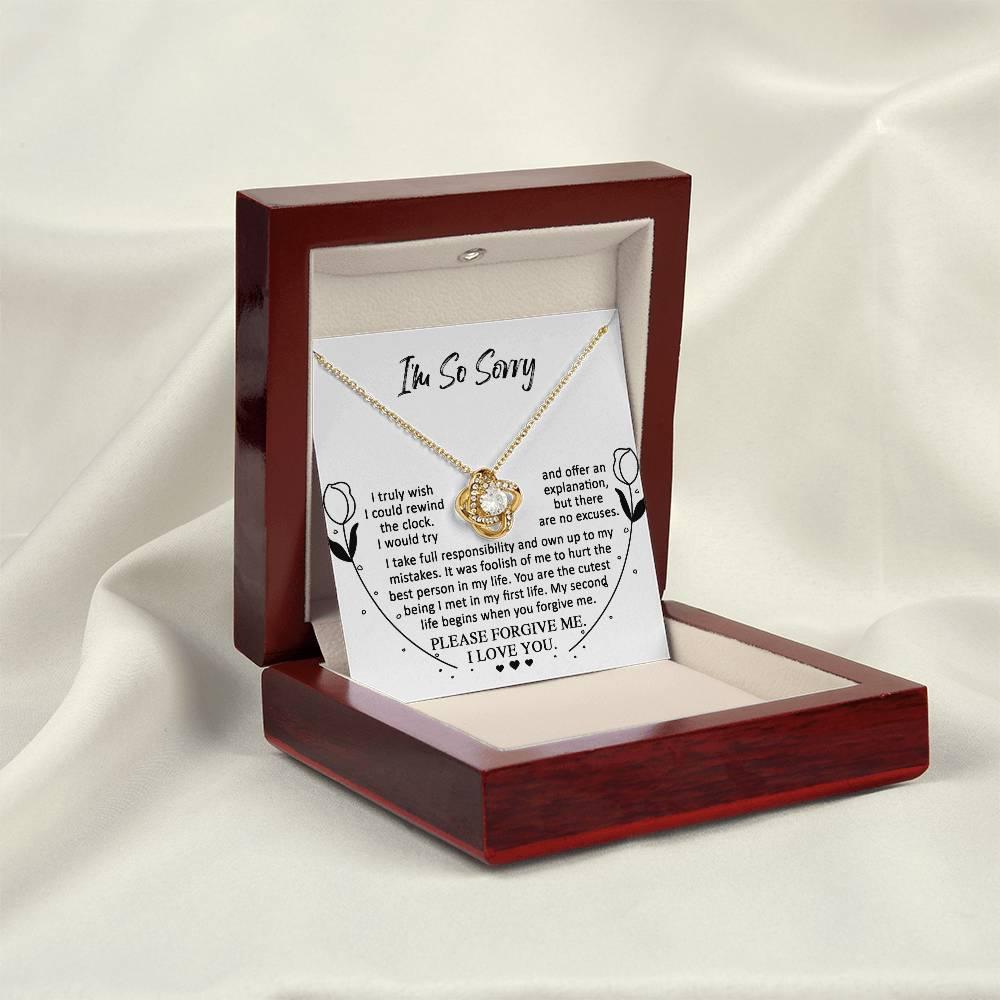 Apology Gift for Girlfriend, Wife, Soulmate - Sorry, My First Life - Love Knot Pendant Necklace - Mallard Moon Gift Shop