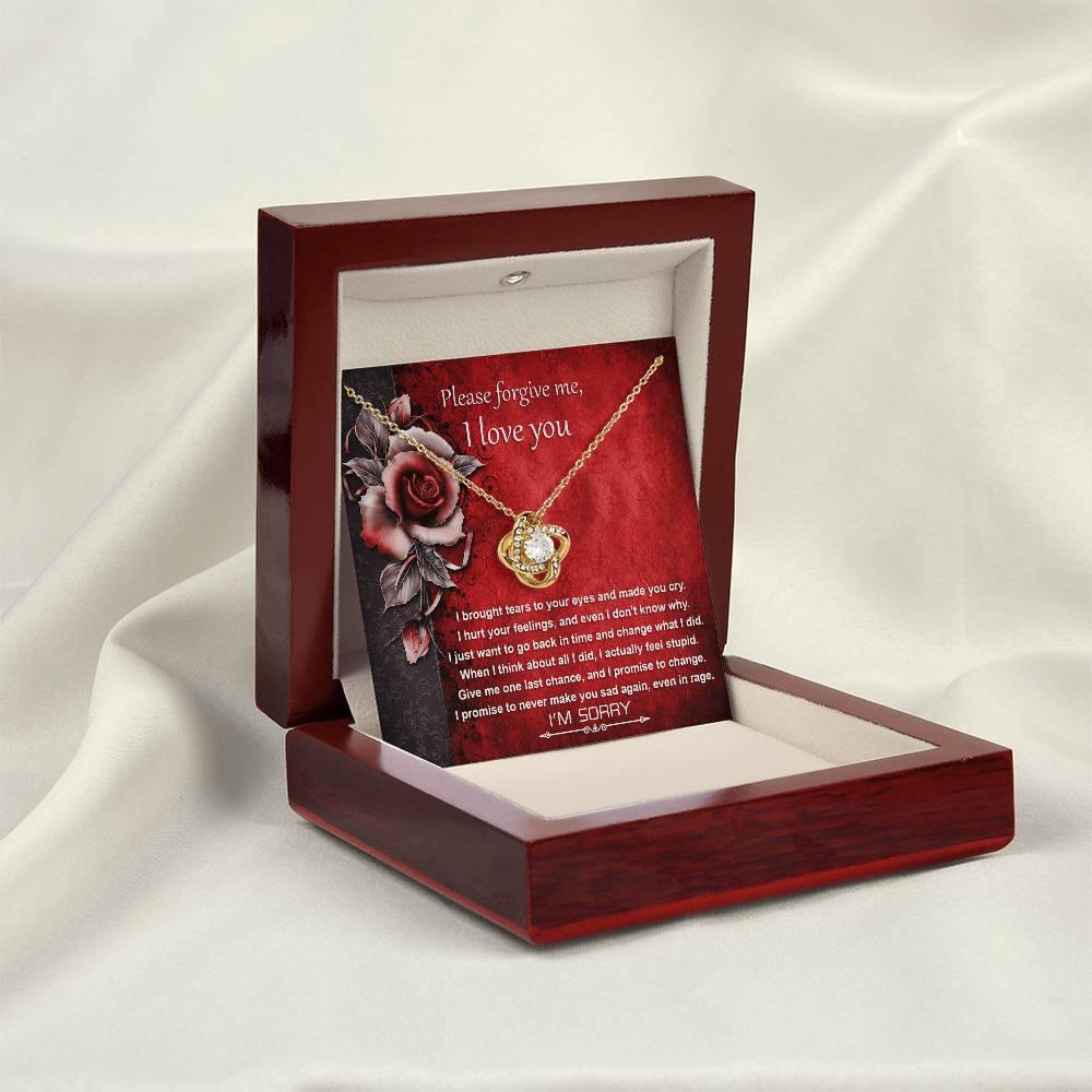 Apology Gift for Girlfriend, Wife, Soulmate - Sorry, One Last Chance - Love Knot Pendant Necklace - Mallard Moon Gift Shop