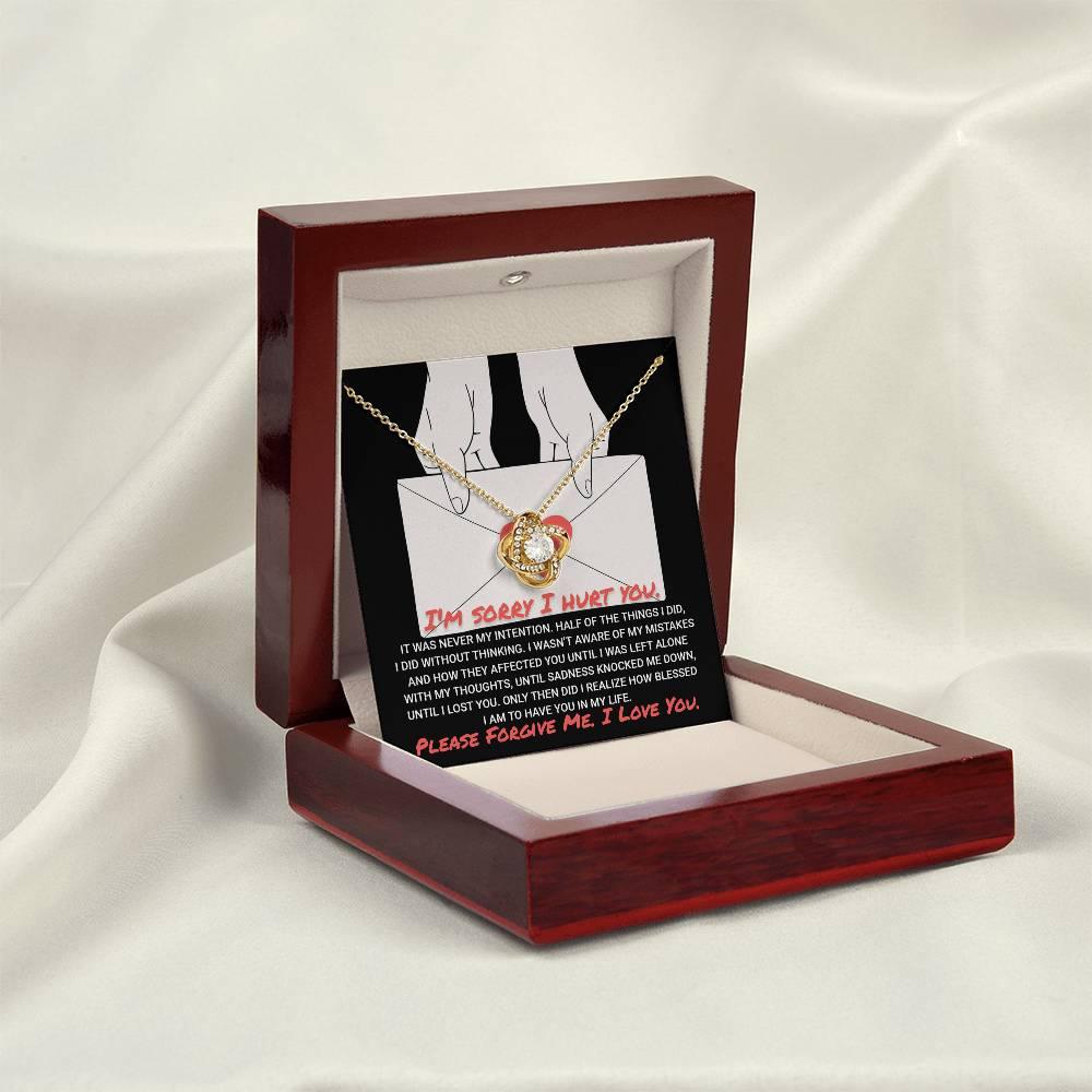 Apology Gift for Girlfriend, Wife, Soulmate-Sorry, Without Thinking - Love Knot Pendant Necklace - Mallard Moon Gift Shop