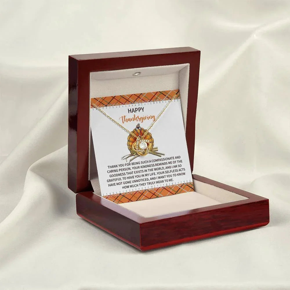 Thanksgiving Gift for Her – “In My Life” Love Knot Necklace with Message Card | Heartfelt Gratitude Gift for Mom, Friend, or Mentor