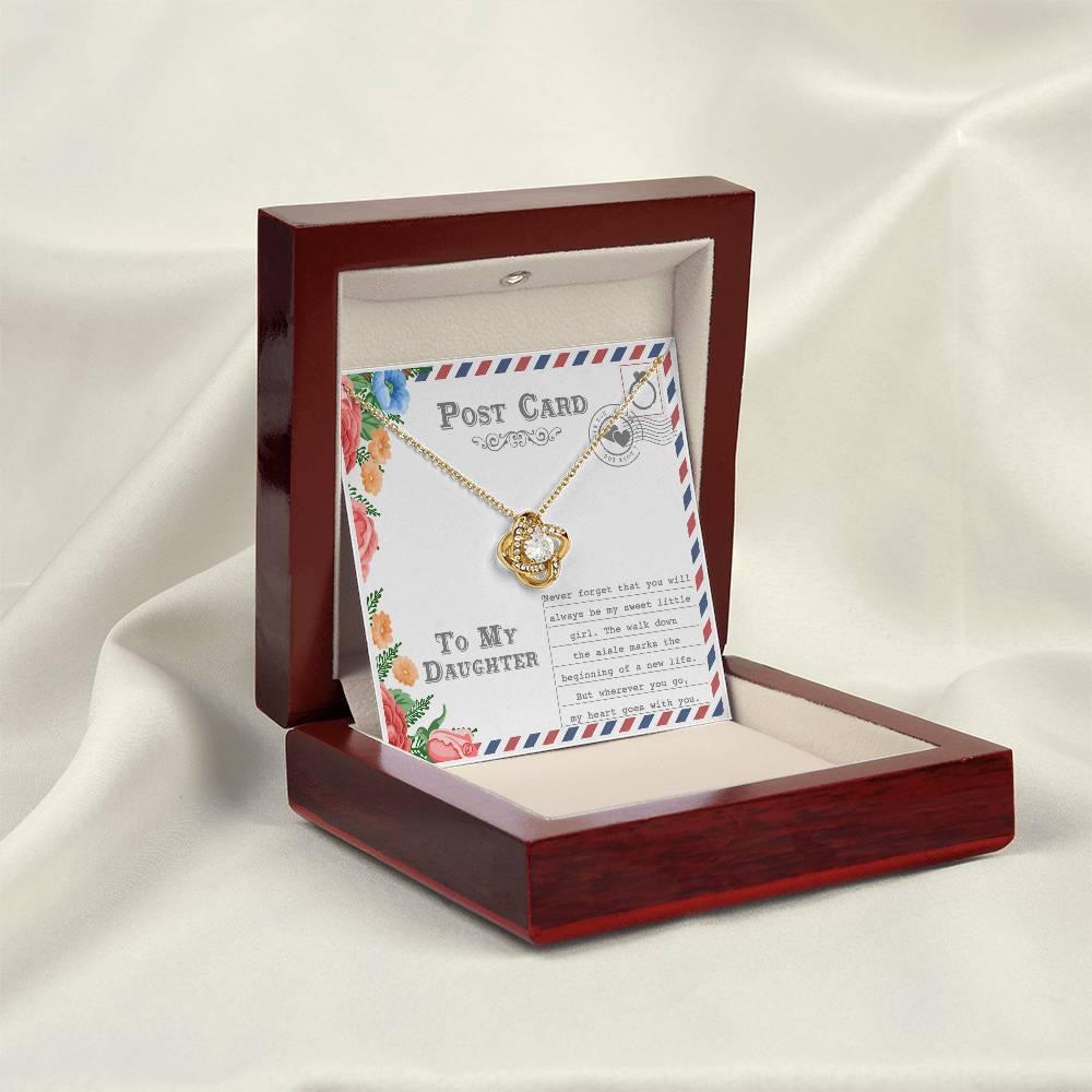 Daughter Wedding Day Gift - My Heart Goes With You - Love Knot Pendant Necklace - Mallard Moon Gift Shop