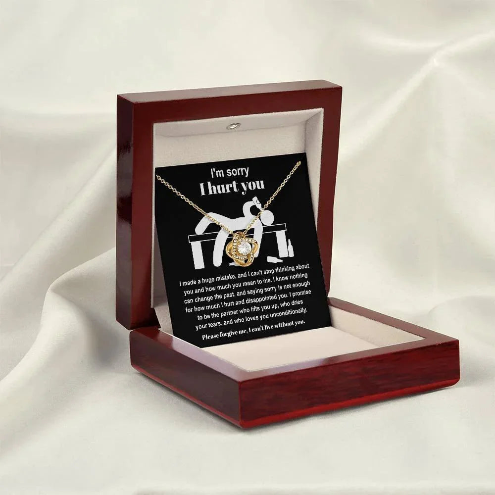 Apology Gift for Girlfriend, Wife, Soulmate - Sorry, Nothing Can Change The Past - Love Knot Pendant Necklace