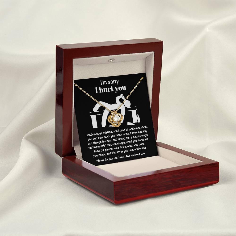 Apology Gift for Girlfriend, Wife, Soulmate - Sorry, Nothing Can Change The Past  - Love Knot Pendant Necklace - Mallard Moon Gift Shop