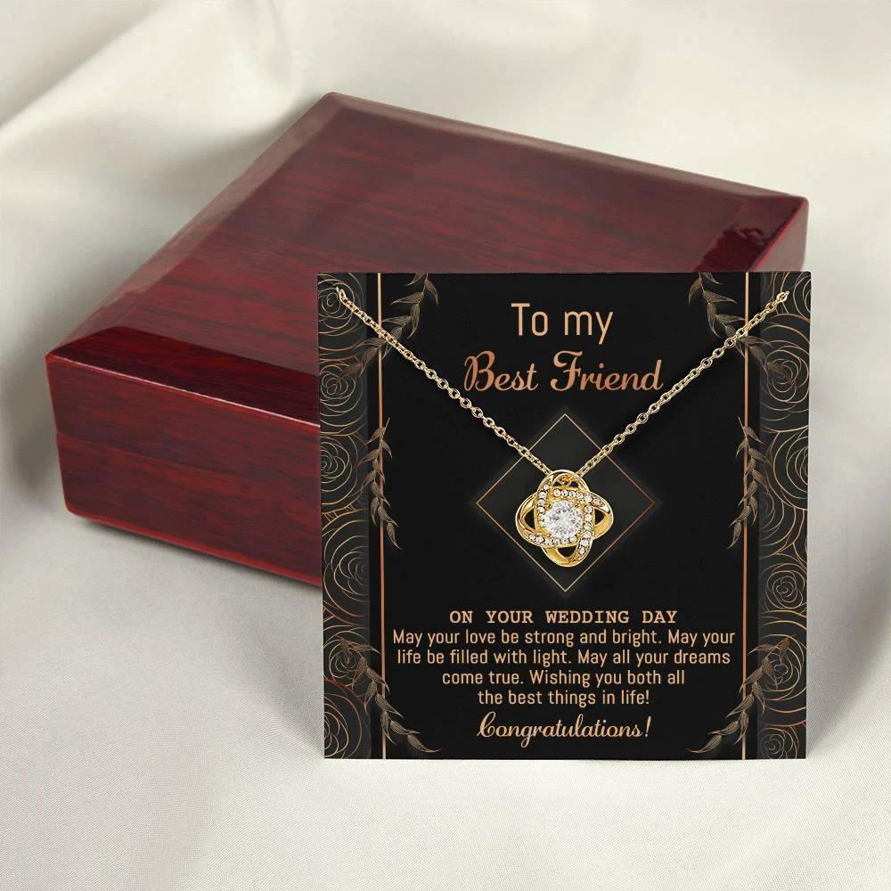 Gift for Best Friend Wedding - Strong And Bright - Wedding Day Gift Love Knot Pendant Necklace