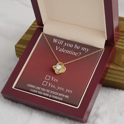 Valentine Love Knot Necklace - Just Say Yes - Mallard Moon Gift Shop