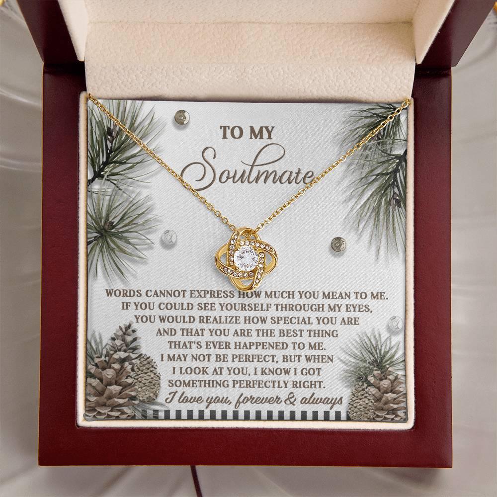 Gift for Soulmate - Perfectly Right - Love Knot Pendant Necklace - Mallard Moon Gift Shop