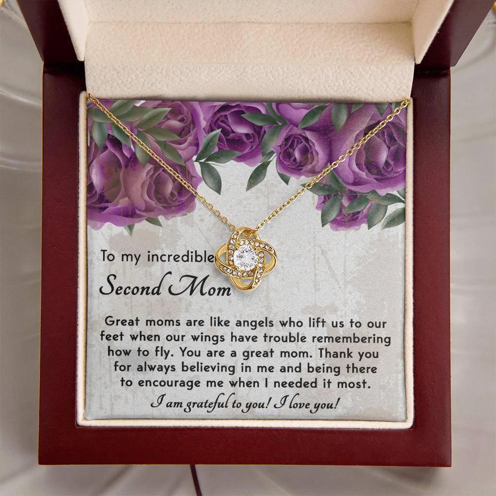 Bonus Mom Gift I am Grateful For You Love Knot Necklace