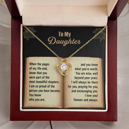 Daughter - Beyond Your Years - Love Knot Pendant Necklace - Mallard Moon Gift Shop