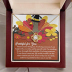 Thanksgiving Gift for Her – “Grateful for You” Necklace with Message Card | Heartfelt Jewelry Gift for Mom, Sister, or Best Friend