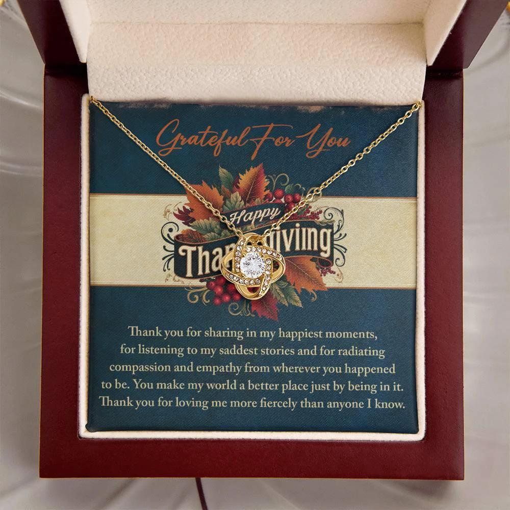 Thanksgiving Gift for Her – “Grateful for You” Necklace with Message Card | Heartfelt Jewelry Gift for Her