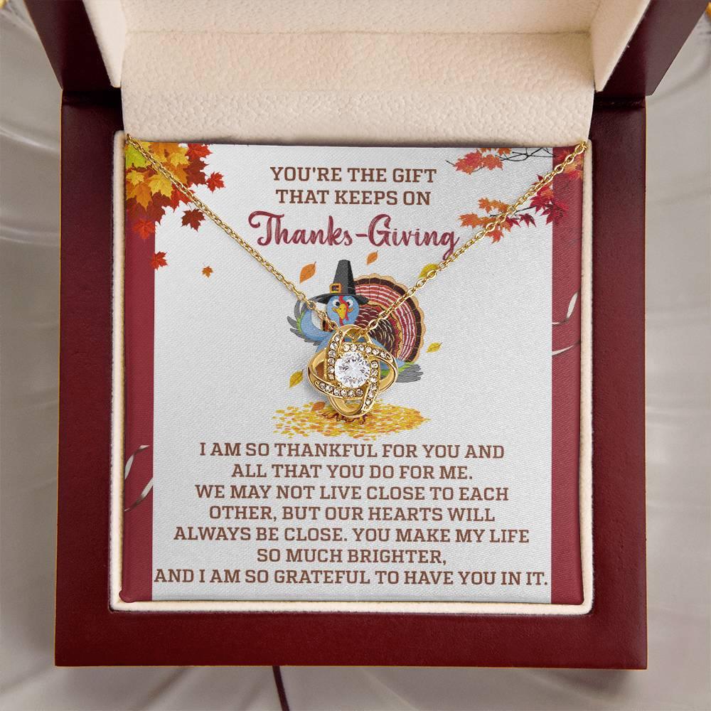 Gift for Thanksgiving - Always Be Close - Love Knot Pendant Necklace - Mallard Moon Gift Shop