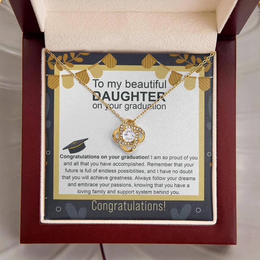 Daughter Graduation Gift Follow Your Dreams Congratulations Love Knot Necklace