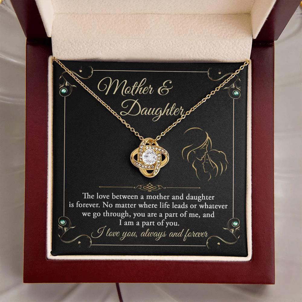 Mother and Daughter- You are a Part Of Me and I am a Part of You Love Knot Necklace