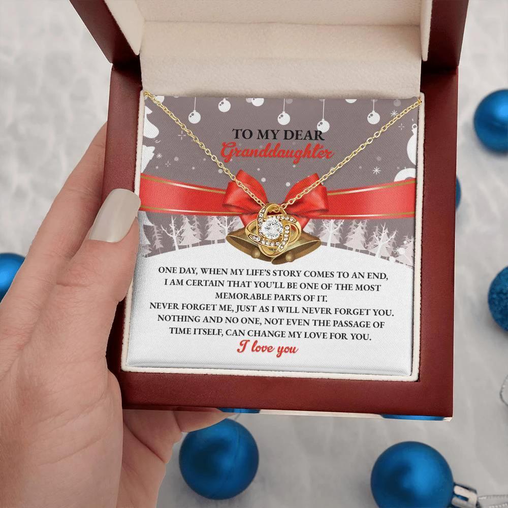 Gift for Granddaughter - Most Memorable Parts of My Life Story - Love Knot Pendant Necklace