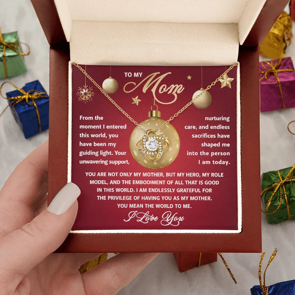Gift for Mom - My Guiding Light - Love Knot Necklace