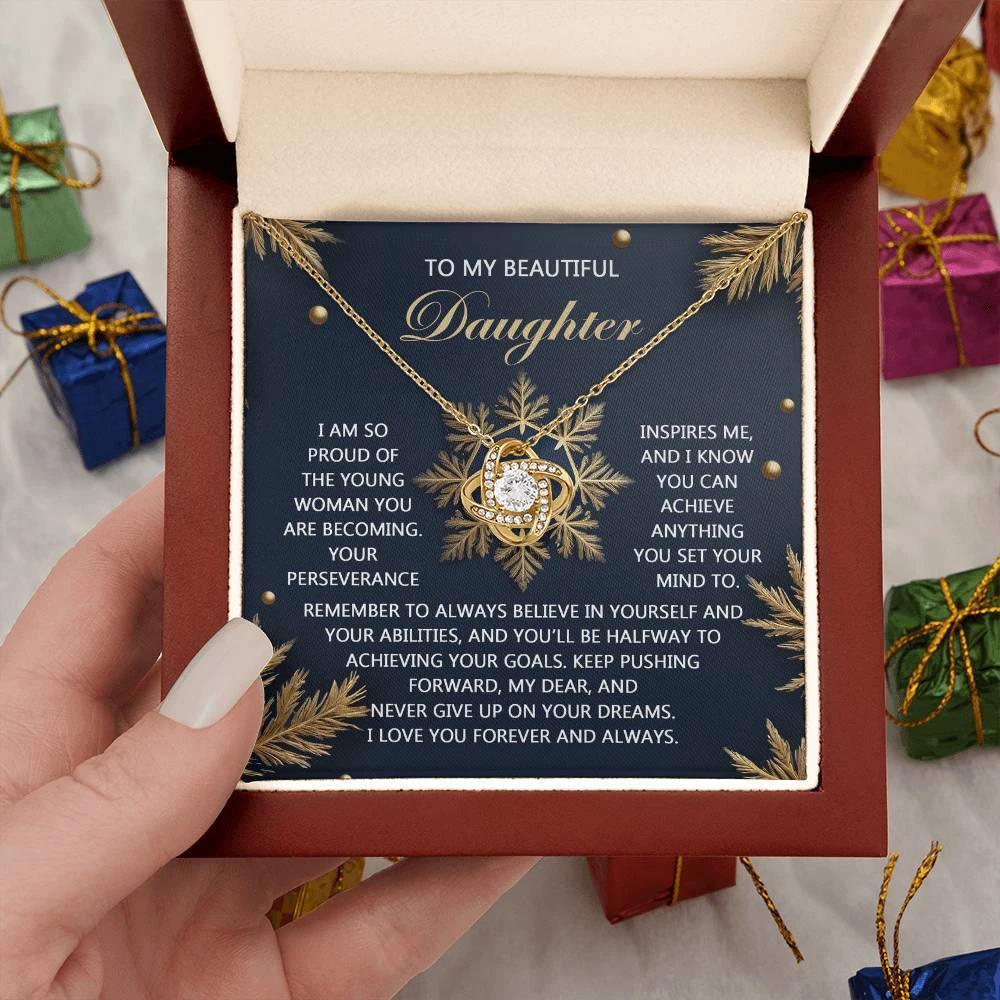Gift for Daughter - On Your Dreams - Love Knot Pendant Necklace