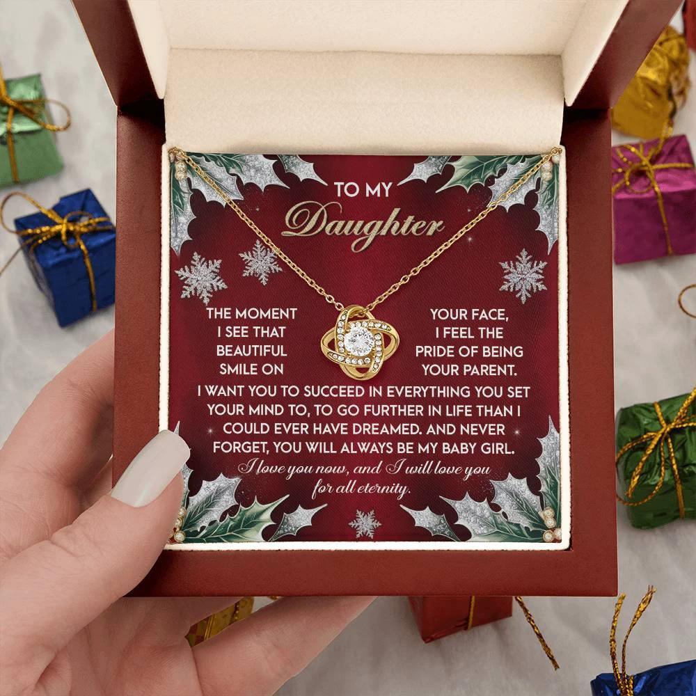 Gift for Daughter - All Eternity - Love Knot Pendant Necklace