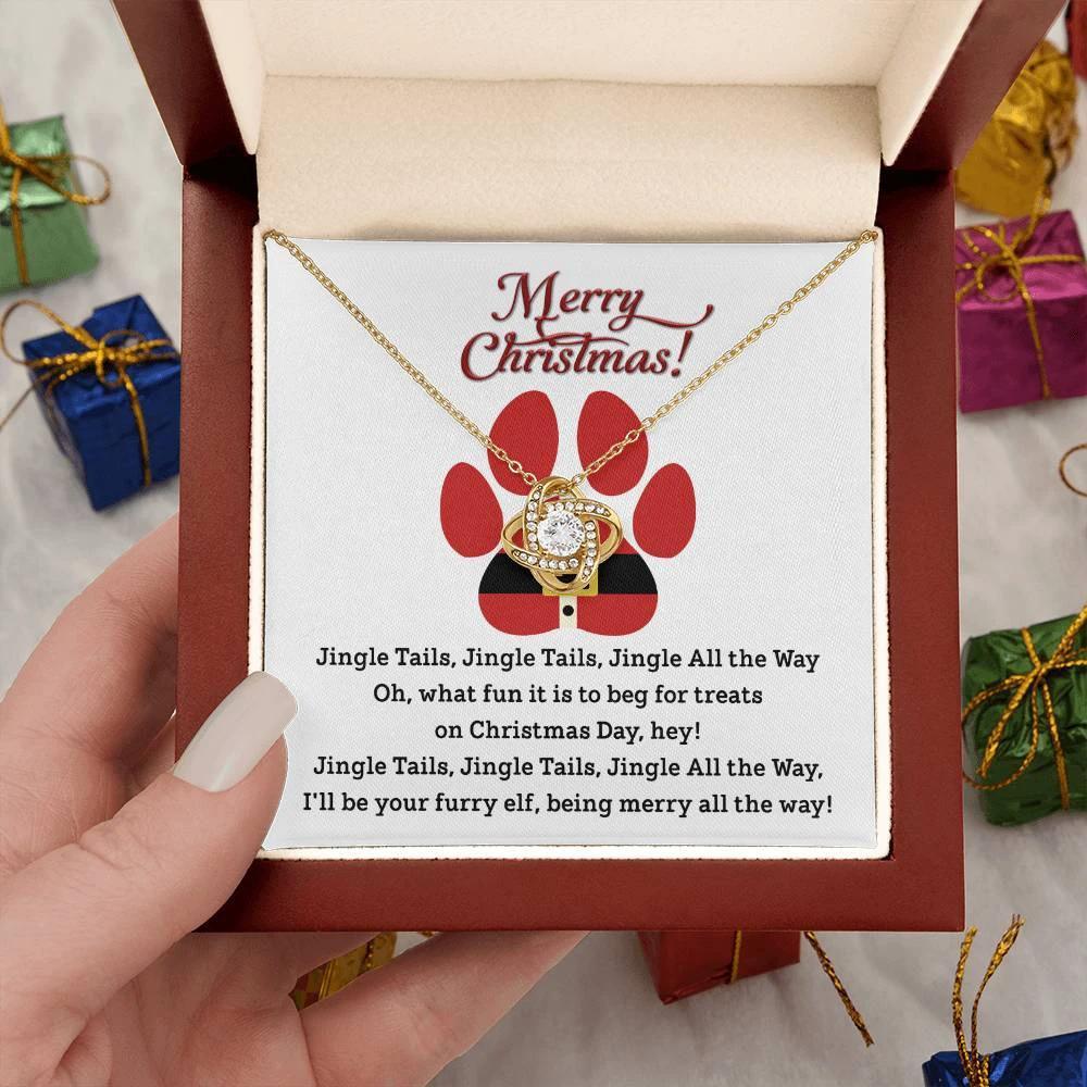 Gift for Fur Mom - Furry Elf - Love Knot Pendant Necklace