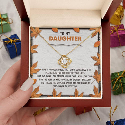 Daughter - My Greatest Blessing - Love Knot Pendant Necklace - Mallard Moon Gift Shop