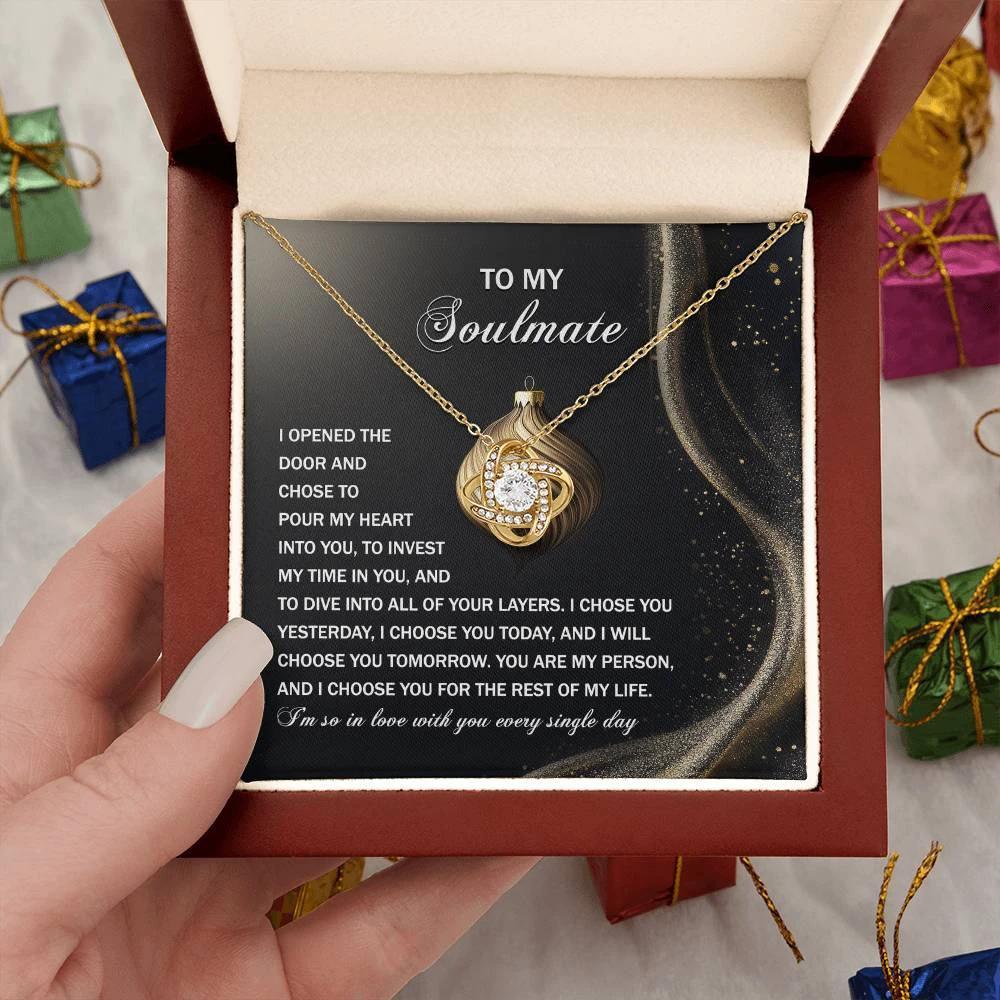 Gift for Soulmate - Into You - Love Knot Pendant Necklace