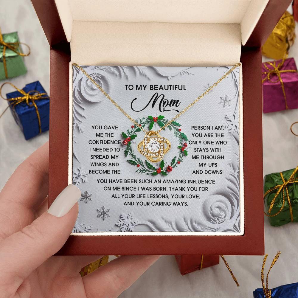 Gift for Mom - Spread My Wings - Love Knot Pendant Necklace