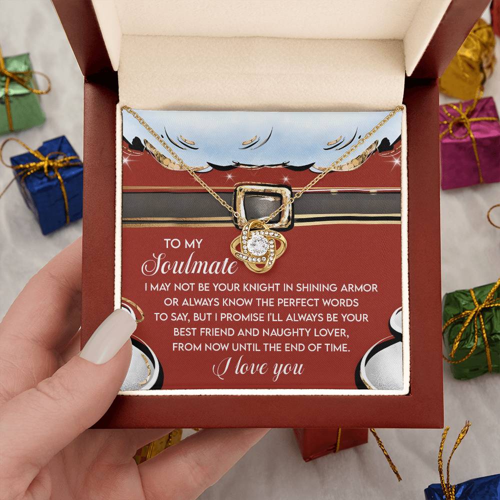 Gift for Soulmate - Naughty Lover - Love Knot Pendant Necklace - Mallard Moon Gift Shop