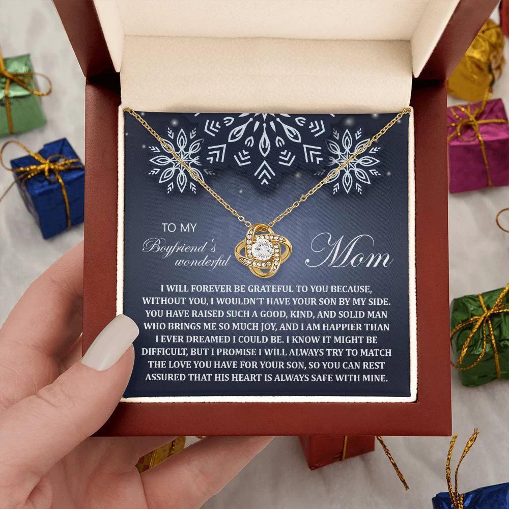 Gift for Boyfriend's Mom - By My Side - Love Knot Pendant Necklace
