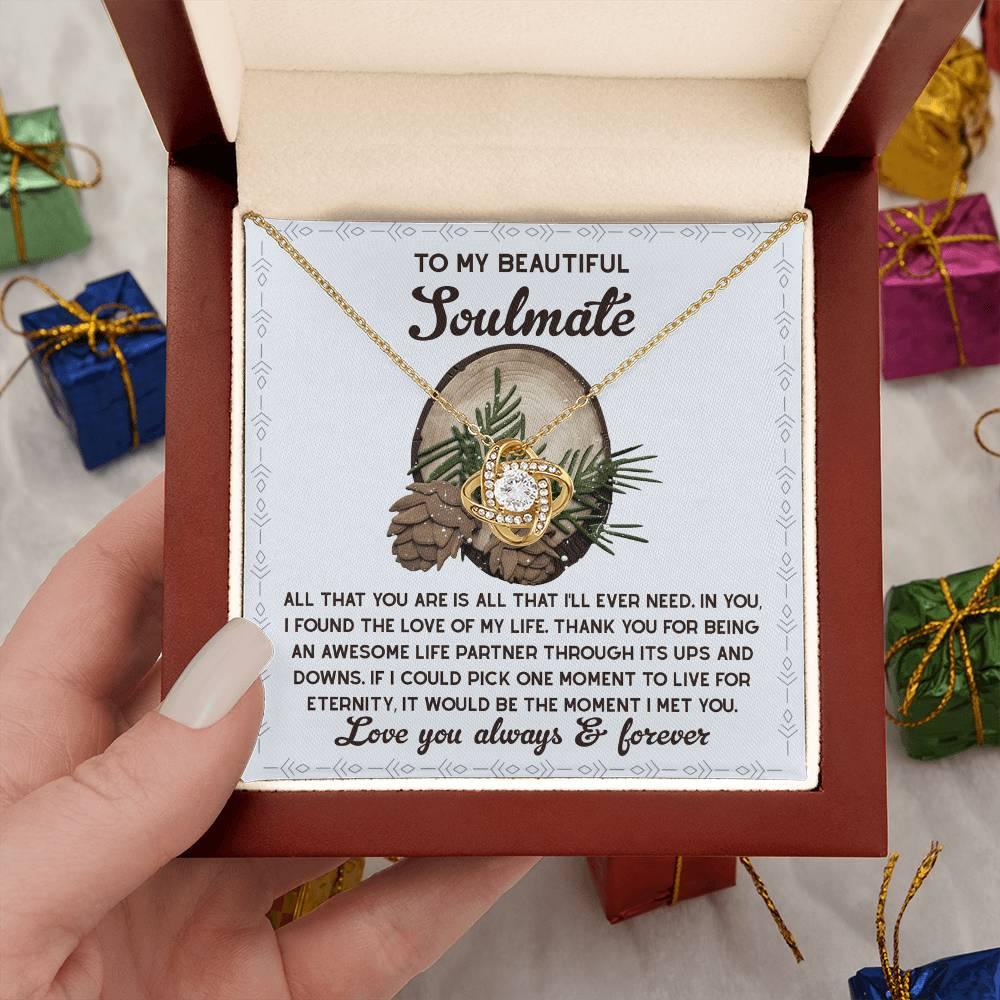 Gift for Soulmate - One Moment - Love Knot Pendant Necklace - Mallard Moon Gift Shop