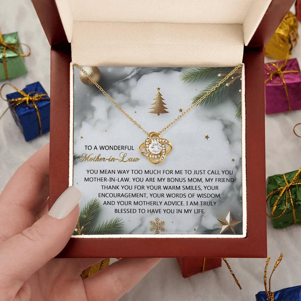 Gift for Mother-in-Law - Motherly Advice - Love Knot Pendant Necklace