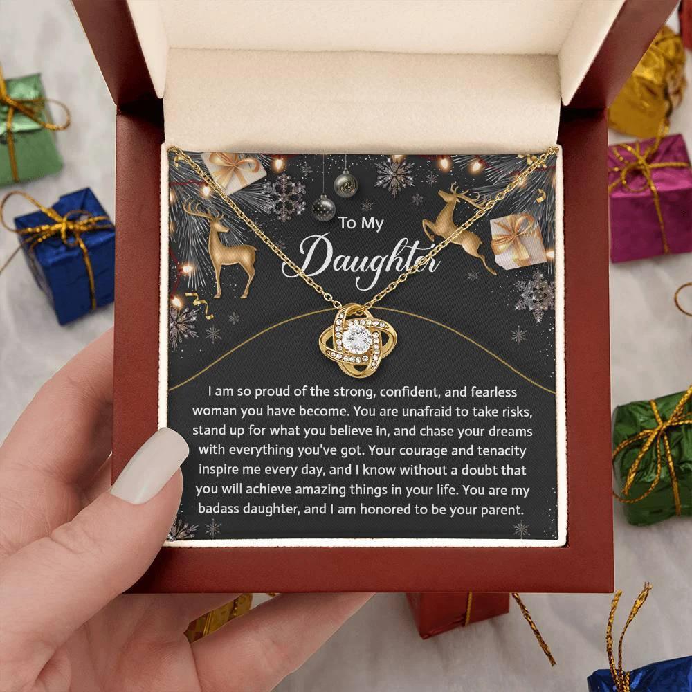Gift for Daughter - Amazing Things - Love Knot Pendant Necklace Christmas Gifts