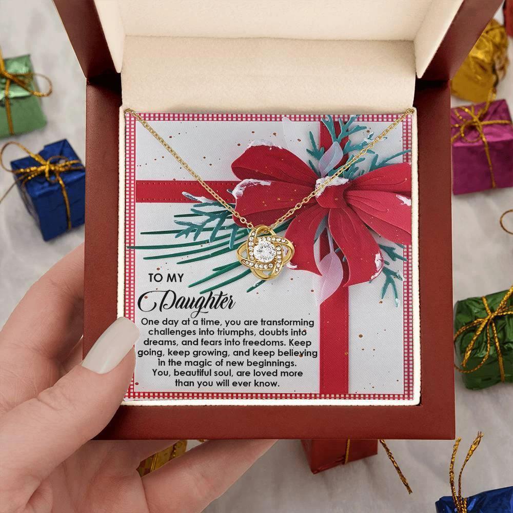 Gift for Daughter - Beautiful Soul - Love Knot Pendant Necklace