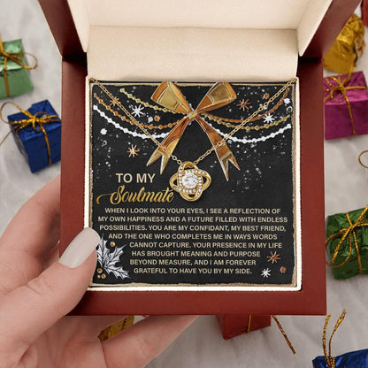Gift for Soulmate - By My Side - Love Knot Pendant Necklace - Mallard Moon Gift Shop