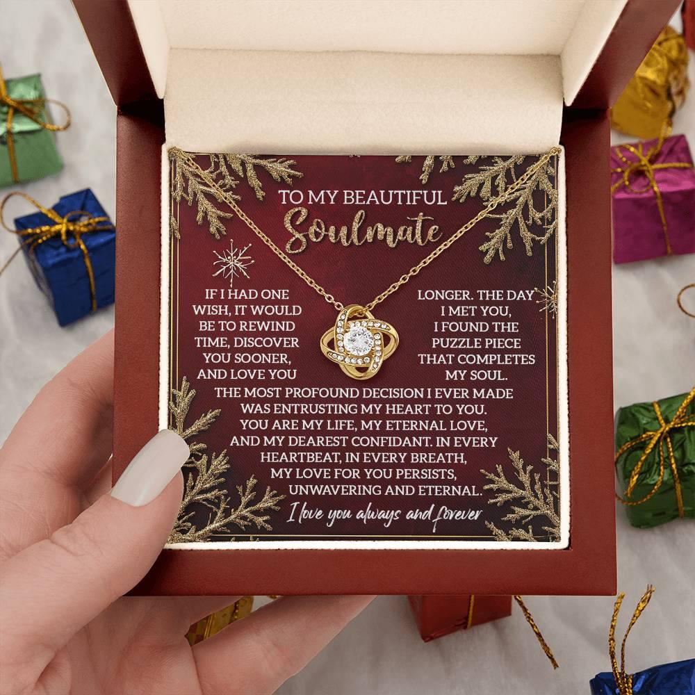 Gift for Soulmate - Rewind Time - Love Knot Pendant Necklace - Mallard Moon Gift Shop