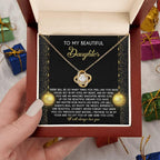 Gift for Daughter - Deep Waters - Love Knot Pendant Necklace
