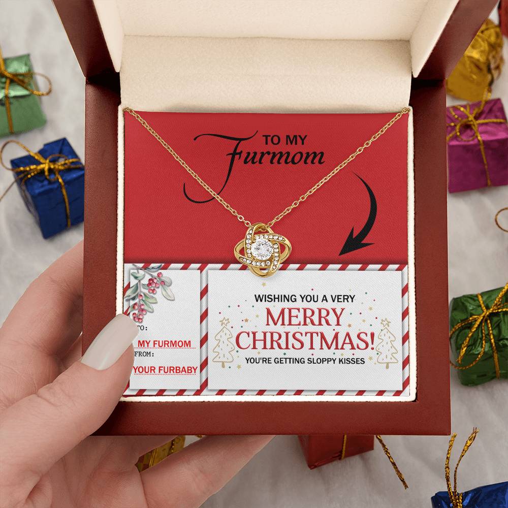 Gift for Furmom - Sloppy Kisses - Love Knot Pendant Necklace - Mallard Moon Gift Shop