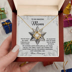 To an Amazing Mom Christmas Love Knot Necklace – Holiday Gift with Heartfelt Message Card, Sentimental Christmas Gift for Mother, Daughter to Mom Keepsake