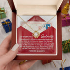 Soulmate Love Knot Necklace – “Forever & Always” Letter-Inspired Romantic Gift for Her