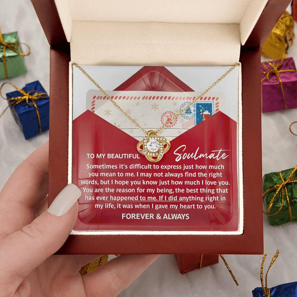 Gift for Soulmate - Right Words - Love Knot Pendant Necklace - Mallard Moon Gift Shop