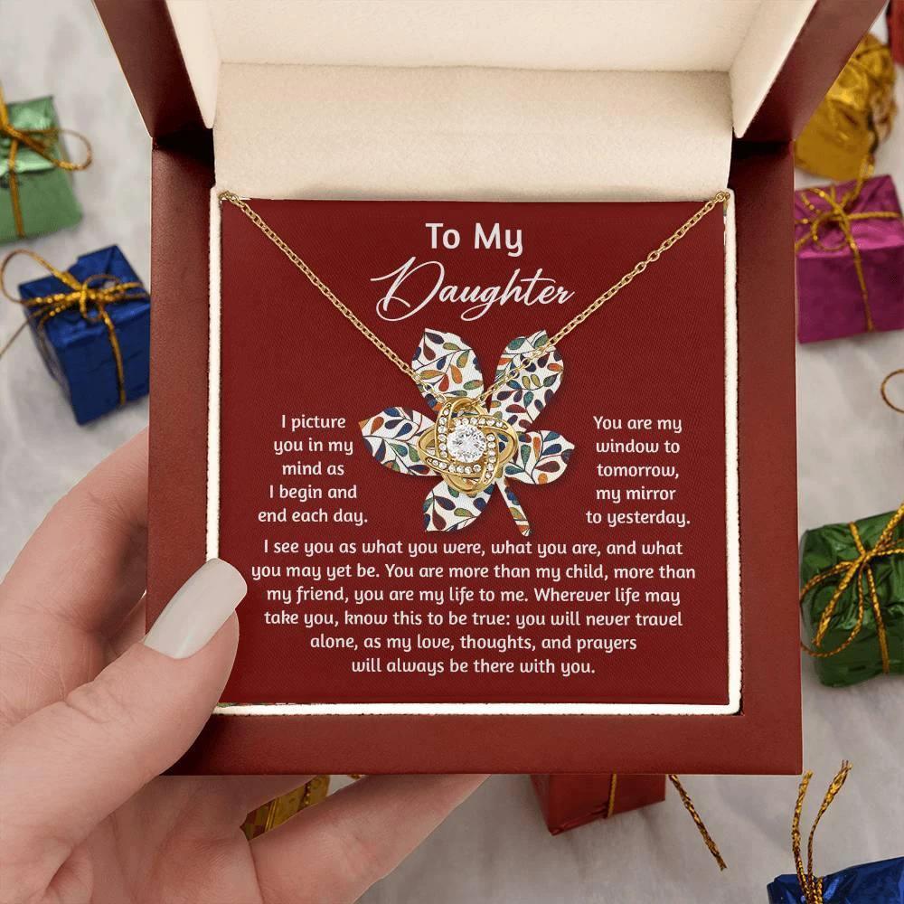 Gift for Daughter - To Be True - Love Knot Pendant Necklace